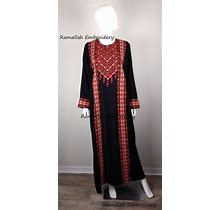 Palestinian Embroidered Thobe Thob Traditional Tatreez Maxi Dress