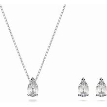 Swarovski Attract Necklace & Earring Set Pear Cut White Rhodium Plated