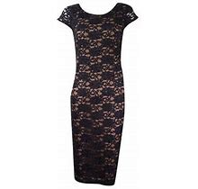 Connected Women's Lace Cowl-Back Sheath Dress