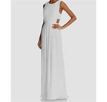 $330 Bcbgmaxazria Women's White Pleated Sleeveless Cut Out Gown Dress
