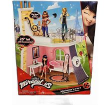 Playmates Toys | Miraculous Ladybug Marinette's 2 in 1 Bedroom And Balcony Rooftop Playset | Color: Pink/Red | Size: Os