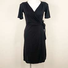 Loft Dresses | Ann Taylor Loft Black Wrap Dress 2P | Color: Black | Size: 2P