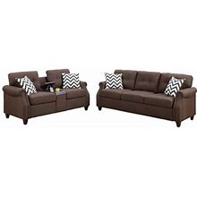 Winston Porter Cutina 2 Piece Living Room Set Polyester/Cotton In Brown | 36 H X 32 W X 26 D In | Wayfair Living Room Sets