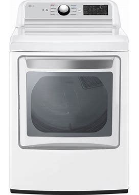 LG - 7.3 Cu. Ft. Smart Electric Dryer With Easyload Door - White