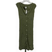 Gap Dresses | New Gap Dress Women Army Green Dolman Sleeve Front Full Buttons Chest Pockets M | Color: Green | Size: M