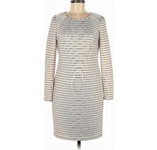 Jessica Simpson Casual Dress - Shift: Ivory Stripes Dresses - Women's Size 8