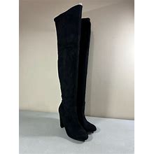 A Day Women's Black Side Zip Heeled Over The Knee Boots Size 8