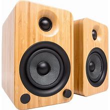 Kanto YU4 Powered Stereo Speakers With Bluetooth And Phono Preamp - Bamboo