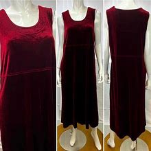 Serengeti Dresses | Women's Serengeti Catalog Xl Velvet Wine Red Stretchy Pockets Maxi Tank Dress | Color: Red | Size: Xl