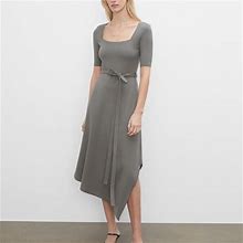 Club Monaco Dresses | Square Neck Knit Dress - New With Tags - Never Worn - Castor Grey | Color: Tan | Size: S