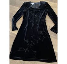 Ladies Velvet Dress By Afterdark Sz 8 Embellushed W Sequins Very