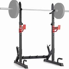 VEVOR Squat Stand Power Rack, Multi-Functional Barbell Rack With Hook, Weight Plate Storage Attachment, Adjustable Free Bench Press Stands, Max Load