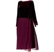 Pp Eileen Fisher Raisinette Velvet & Sheer Silk 2 Pc Duster Dress Set
