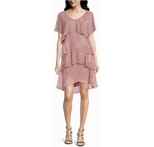S.L. Fashions Women's Tiered Boudre Dress (Petite And Regular Sizes)