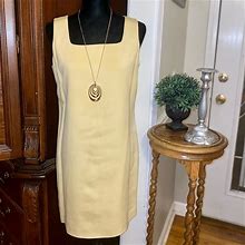 Loft Dresses | 100% Silk | Ann Taylor Loft Vintage | Yellow Sleeveless Square Neck Sheath Dress | Color: Yellow | Size: 10P