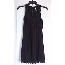 Xhilaration Dress Womens Xs Black Embroidered/Lace Sleeveless Sundress
