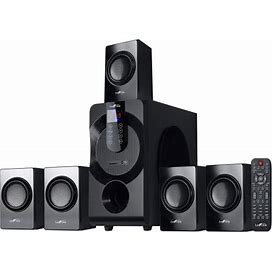 Befree Sound BFS-460 5.1-Channel Bluetooth Surround Sound Speaker System, 11"H X 19"W X 22"D, Black, 99595506m
