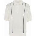 Prada Silk And Cotton Polo Shirt, Men, White, Size 48
