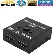 Hdmi Splitter 4K Hdmi Switch,2 X 1 Or 1 X 2 Hdmi Switcher Bidirectional 2 Inputs 1 Output, No External Power Needed, Supports 4K/3D/1080/Hdcp For HDTV