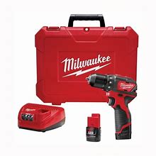 Milwaukee 2407-22 Drill/Driver Kit, Battery Included, 12 V, 1.5 Ah, 3/8 in Chuck, Keyless Chuck