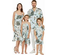 Matchable Family Hawaiian Luau Men Women Girl Boy Clothes In Wispy Cereus Light Blue