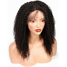 300% Density Brazilian Kinky Curly Lace Front Human Hair Wigs For Black Women Virgin Kinky Curly Human Hair Wigs,20 Inches / 13X4 Lace Front Wig