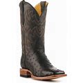 Cavender's Men's Black Full Quill Ostrich Rafter C Wide Square Toe Exotic Cowboy Boots
