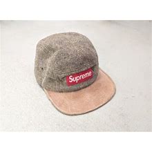 Supreme Donegal Wool Suede Camp Cap Gray Brown 5 Panel Box Logo Fw11