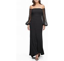 Eliza J Dresses | Eliza J Womens Black Off Shoulder Full-Length Evening Dress Petites 12P | Color: Black | Size: 12P