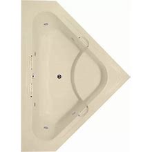 Hydro Systems Designer Corner Air/Whirlpool Acrylic Bathtub With Integrated Seat - Tubs & Whirlpools In Bone | Size 62" X 62" | Perigold | 9229828_886