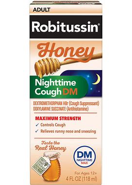 Robitussin - Cgh Nght Max Strth Honey - 1 Each-4 Fz