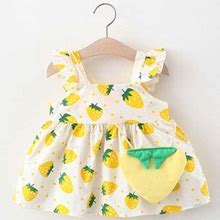 Herrnalise Toddler Child Baby Girl Summer Cute Strawberry Print Dress + Small Satchel Sales