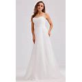 J'adore Dresses Women's Ivory J23038 - Sweetheart Tulle Evening Dress Size 8