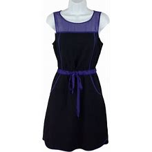 The Limited Dresses | The Limited Sheer Shoulder Tie Waist Dress Sz S | Color: Black/Purple | Size: S