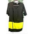 Venus Colorblock Neon Black Short Sleeve Tunic Dress 4 Coverup Women's