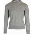 THOM BROWNE Grey Wool Sweater Light Grey