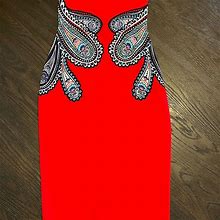 Express Dresses | Red And Paisley Express Dress - Size 0 | Color: Red | Size: 0