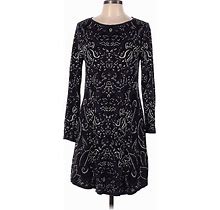 Style&Co Casual Dress - Mini Crew Neck 3/4 Sleeves: Black Dresses - Women's Size Large