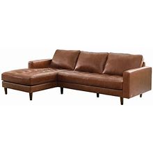 Hammond Mid-Century Camel Leather Sectional, Sectional Sofas, By Abbyson Living