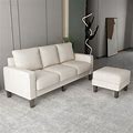 75 Sectional Sofa Couch With Ottoman Modern Upholstered 3-Seat Couch L-Shaped Sofa With Hidden Storage And Thickened Cushion Convertible Sofa Couch For Living Room Office Apartment Beige