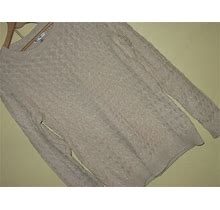 Sz Med Croft & Barrow Lt Gold Classic Cable Pullover Sweater Women's