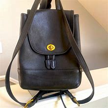 Coach Bags | Coach Black Leather Daypack Backpack Sling Bag Leather Black 9960 | Color: Black/Gold | Size: Os