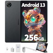 Android Tablets 10 Inch Blackview Android 13 Tablet 256Gb ROM 8GB RAM Google GMS Certified Gaming Tablet With Case, Tab 10 Wifi, Gray