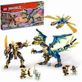 Lego Ninjago Elemental Dragon Vs. The Empress Mech 71796 Building Toy Set, Features A Dragon, Mech, Ninja Flyer And 6 Minifigures, Gift For Boys And G