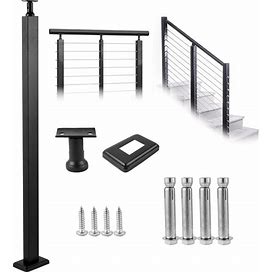 VEVOR Cable Rail Post Level Deck Stair Post 42 X 0.98 X 1.97" Cable Handrail Post Stainless Steel Brushed Finishing Deck Railing Diy Picket Without