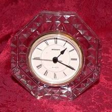 Vintage Staiger Lead Crystal Desk Clock Made In West Germany