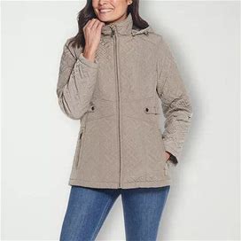 Miss Gallery Womens Removable Hood Midweight Quilted Jacket | Brown | Womens Small | Coats + Jackets Quilted Jackets | Hooded|Removable Hood