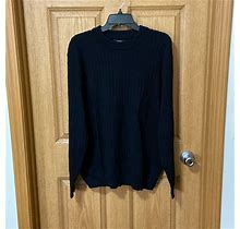 Alfani Sweaters | New Alfani Textured Black Crewneck Sweater Macys | Color: Black | Size: Various