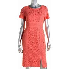 Calvin Klein Dresses | Calvin Klein Floral Lace Dress | Color: Orange/Pink | Size: 10