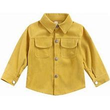 Thefound Toddler Baby Boy Girl Corduroy Jacket Button Down Long Sleeve Shirt Coats Tops Outwear Fall Winter Warm Clothes
